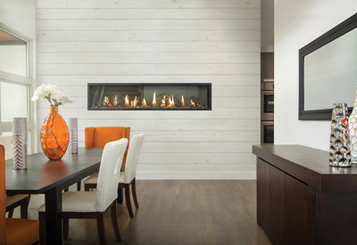 Napoleon Luxuria 74" See-Through Direct Vent Linear Gas Fireplace, Electronic Ignition (Fireplace & Glass) (LVX74N2X)