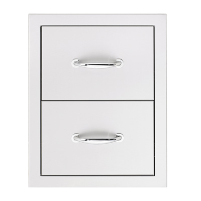 Summerset 17" Stainless Steel Double Drawer 2022 Handle (SSDR2-17)