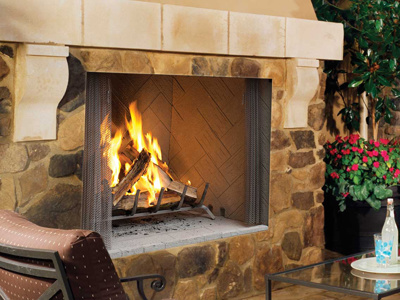 Superior WRE4500 Series 50" Outdoor Wood-Burning Fireplace, White Herringbone Paneled Brick (WRE4550WH) (F0448)